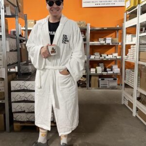 Bundle: Luxus-Bademantel und „Retirement Calculator“ Tasse